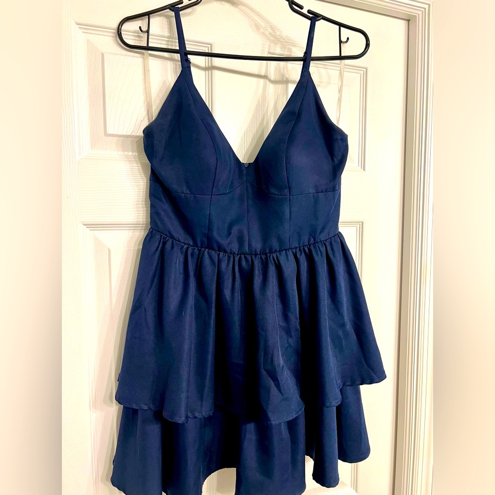 Dark blue/ navy spaghetti strap mini dress. Size 5.